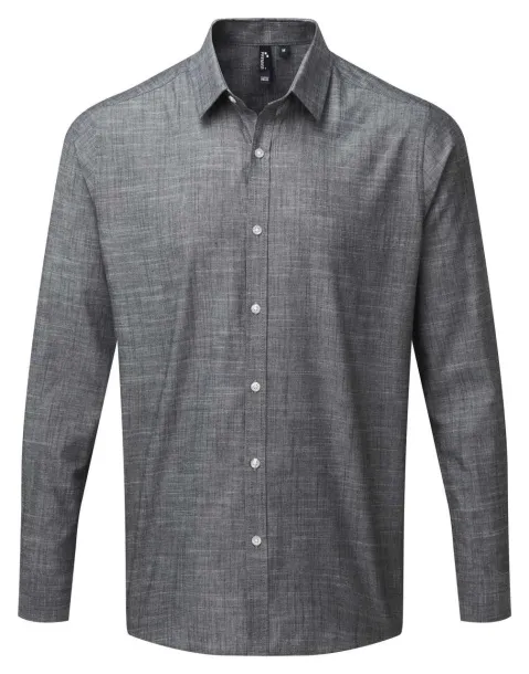  MEN'S COTTON SLUB CHAMBRAY LONG SLEEVE SHIRT - Premier Grey