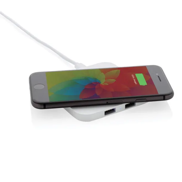  10W bežični punjač sa USB ulazima Bijela