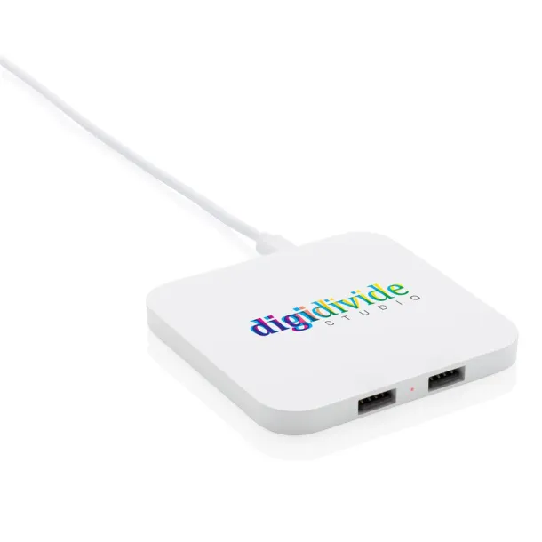  10W bežični punjač sa USB ulazima Bijela