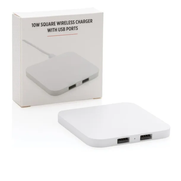  10W bežični punjač sa USB ulazima Bijela