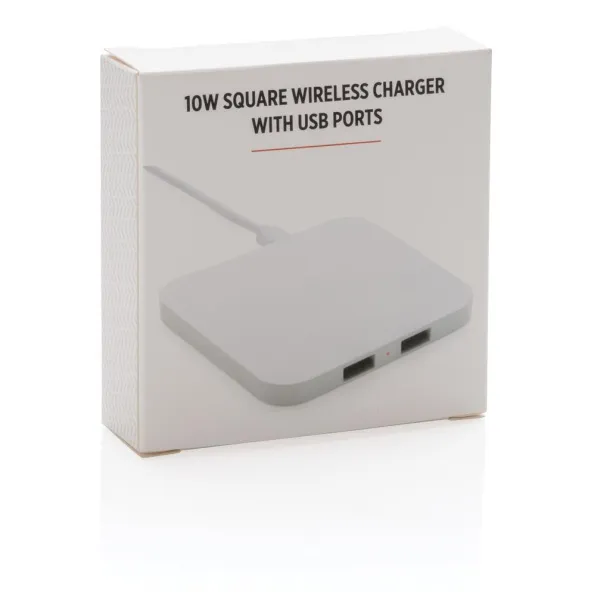  10W bežični punjač sa USB ulazima Bijela