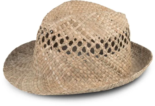  BRAIDED PANAMA HAT - K-UP Natural