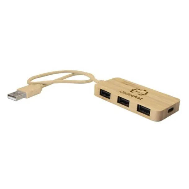 Kenzie Bamboo USB and USB type C hub B'RIGHT wood