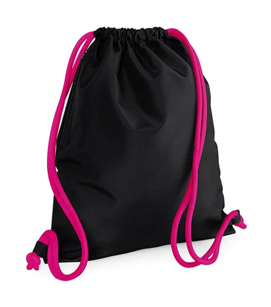  Icon Gymsac - Bagbase Black Fuchsia