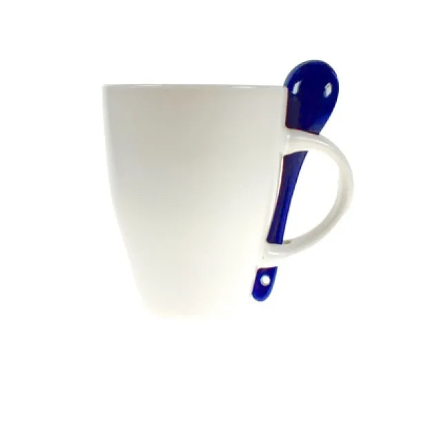  Ceramic mug 300 ml with spoon navy blue