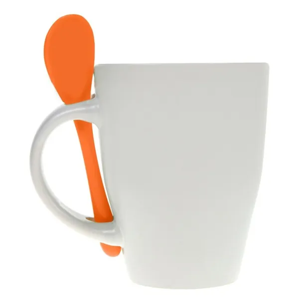  Ceramic mug 300 ml with spoon Narančasta