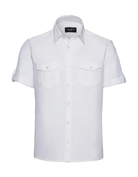  Men's Roll Sleeve Shirt - Russell Collection Bijela