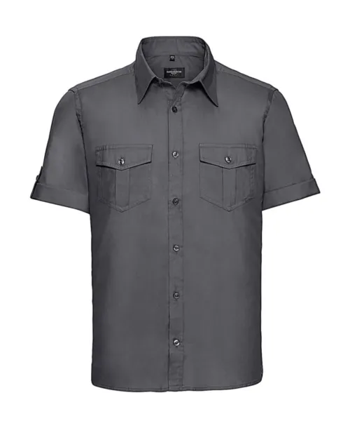  Men's Roll Sleeve Shirt - Russell Collection Zinc