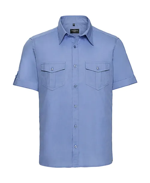  Men's Roll Sleeve Shirt - Russell Collection Plava