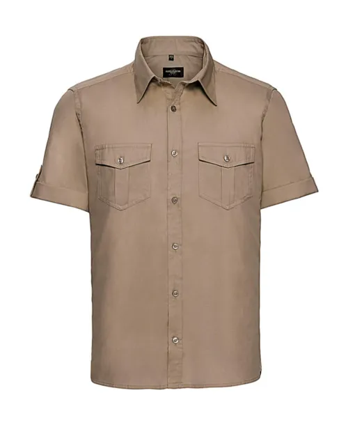  Men's Roll Sleeve Shirt - Russell Collection Khaki