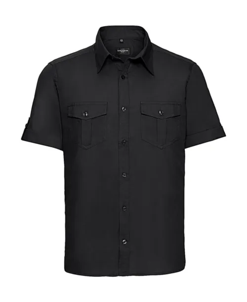  Men's Roll Sleeve Shirt - Russell Collection Black