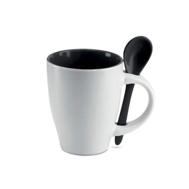 DUAL Mug with spoon Black