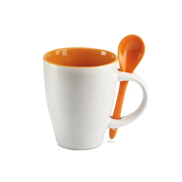 DUAL šalica sa žličicom, 250 ml Narančasta