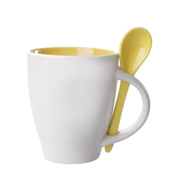 Spoon mug Yellow White