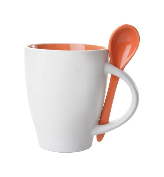 Spoon mug Orange White