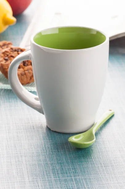 Spoon mug Green White