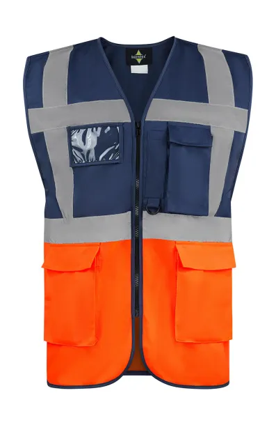  Executive Safety Vest "Hamburg" - Korntex Navy Narančasta