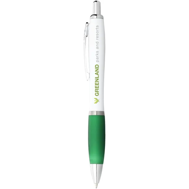 Nash ballpoint pen white barrel and coloured grip - Unbranded White Green