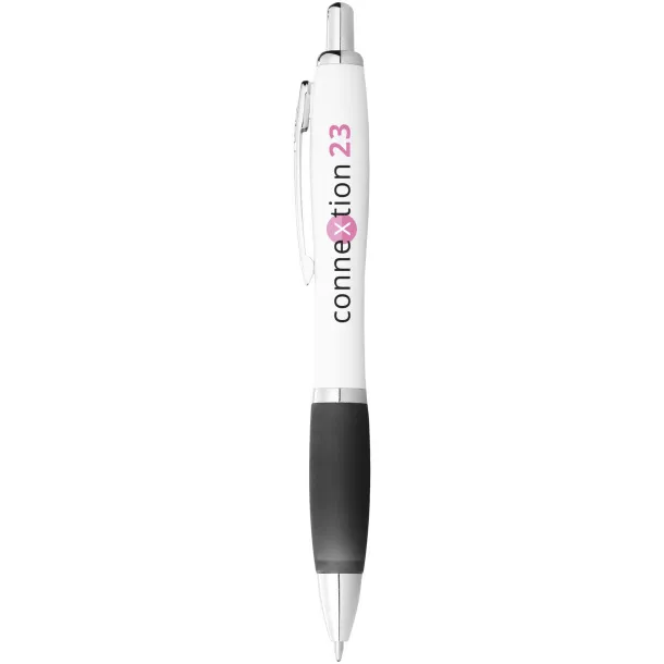 Nash ballpoint pen white barrel and coloured grip White Crna