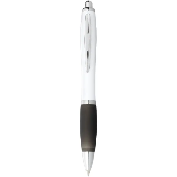 Nash ballpoint pen white barrel and coloured grip - Unbranded White Solid black