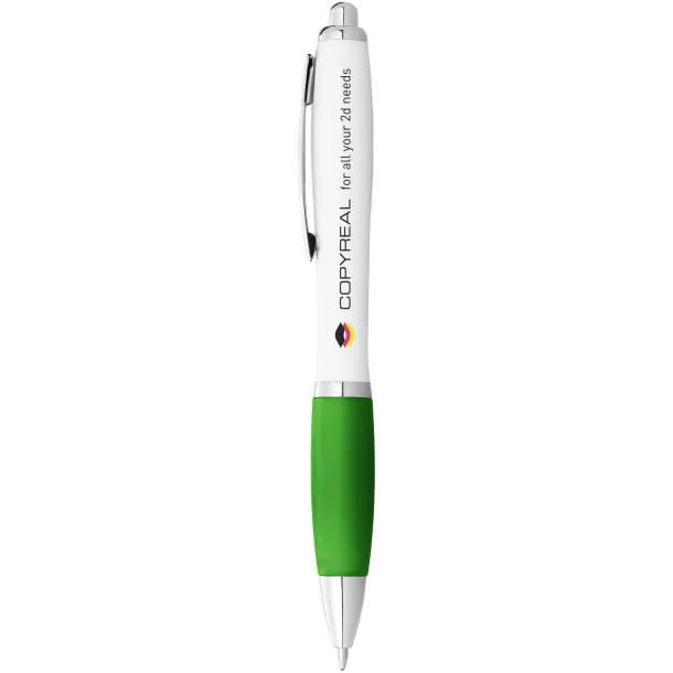 Nash ballpoint pen white barrel and coloured grip - Unbranded White Lime