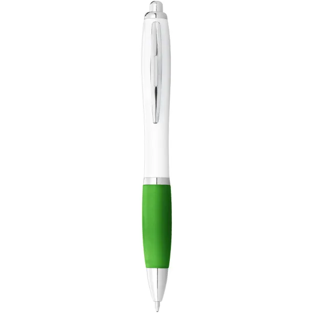 Nash ballpoint pen white barrel and coloured grip - Unbranded White Lime