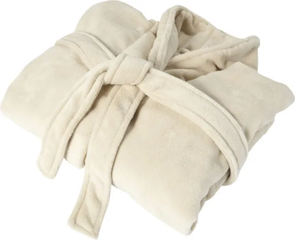 DEREK Fleece (210 gr/m²) bathrobe beige