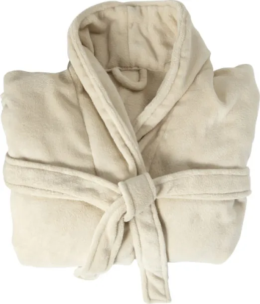 DEREK Fleece (210 gr/m²) bathrobe beige