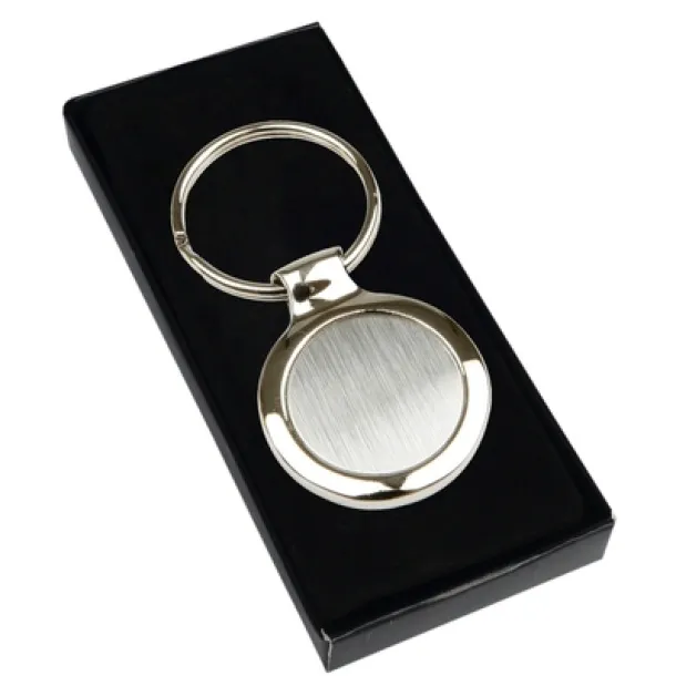  Round keyring silver