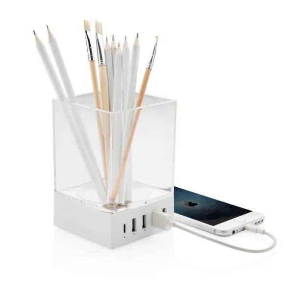  Pen holder USB charger - XD Collection White 