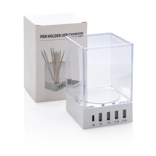  Držač olovaka USB punjač - XD Collection Bijela 