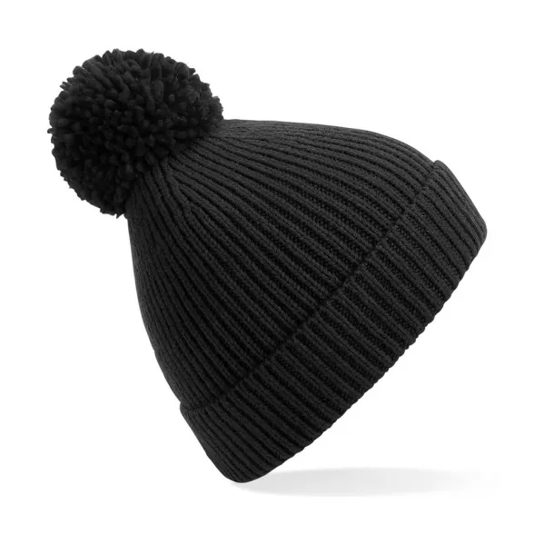  Engineered Knit Ribbed Pom Pom Beanie - Beechfield Black