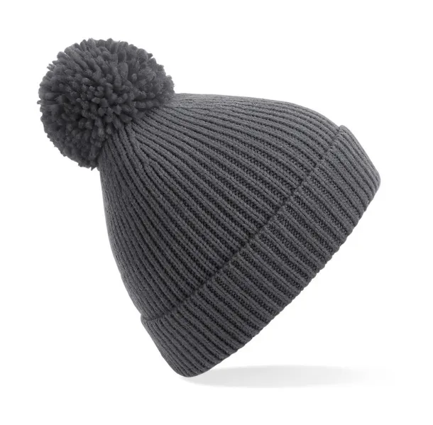  Engineered Knit Ribbed Pom Pom Beanie - Beechfield Graphite Grey