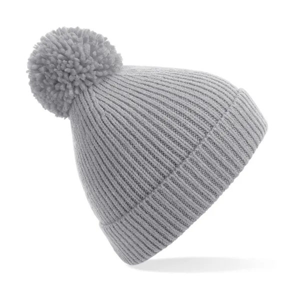  Engineered Knit Ribbed Pom Pom Beanie - Beechfield Light Grey