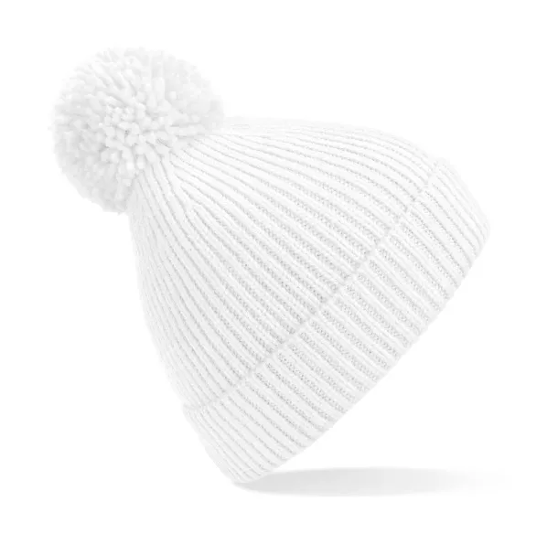  Engineered Knit Ribbed Pom Pom Beanie - Beechfield Bijela