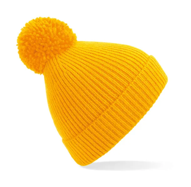  Engineered Knit Ribbed Pom Pom Beanie - Beechfield Sun Yellow