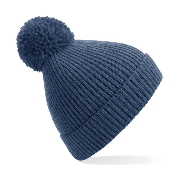  Engineered Knit Ribbed Pom Pom Beanie - Beechfield Steel Blue