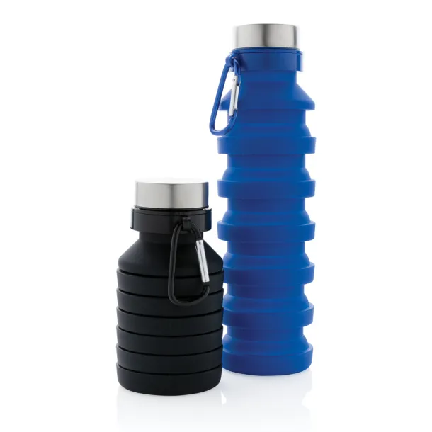  Leakproof collapsible silicon bottle with lid - XD Collection Black 