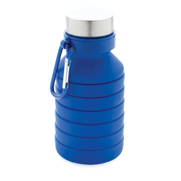  nepropusna sklopiva silikonska boca s čepom, 550 ml - XD Collection Plava