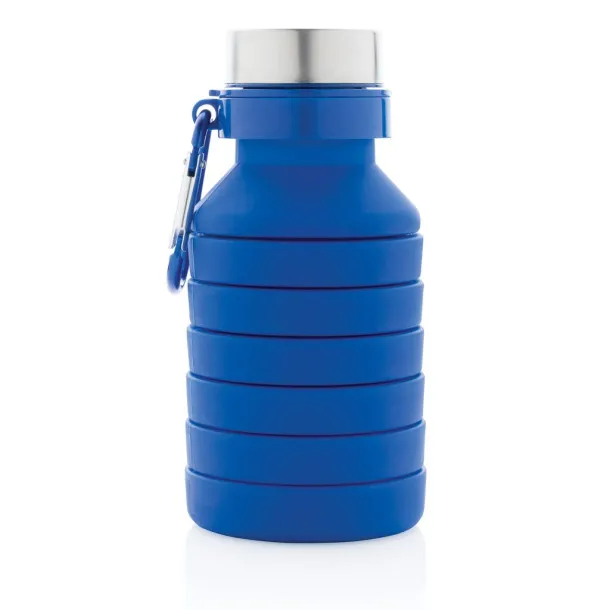  nepropusna sklopiva silikonska boca s čepom, 550 ml - XD Collection Plava