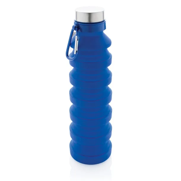  nepropusna sklopiva silikonska boca s čepom, 550 ml - XD Collection Plava