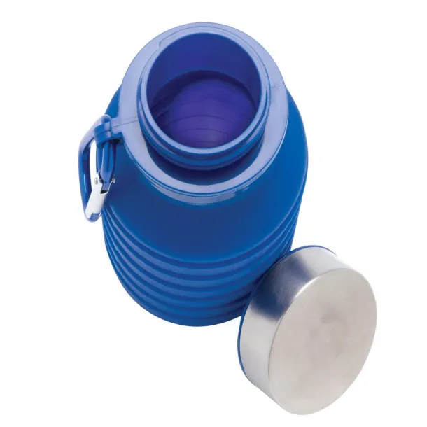  nepropusna sklopiva silikonska boca s čepom, 550 ml - XD Collection Plava