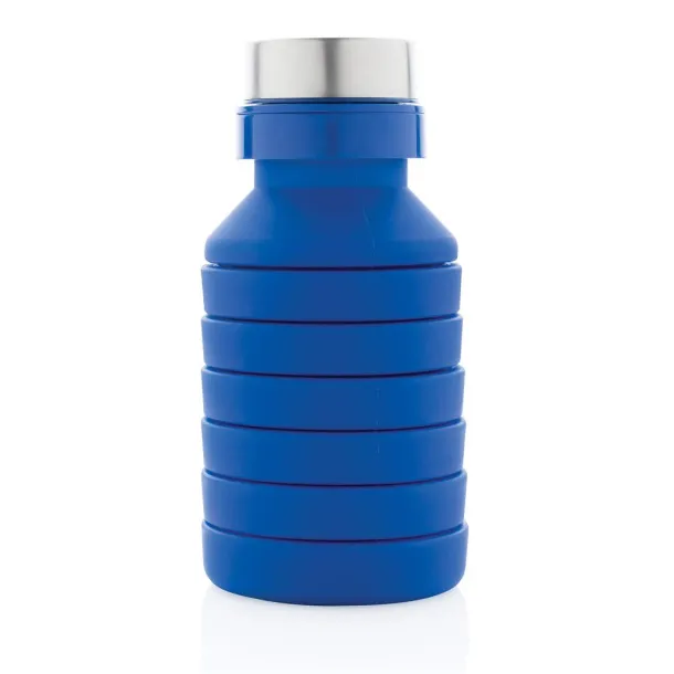  nepropusna sklopiva silikonska boca s čepom, 550 ml - XD Collection Plava