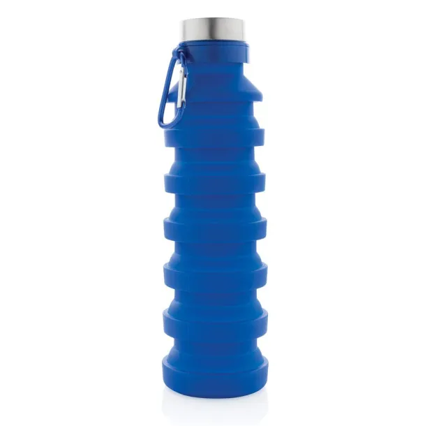  nepropusna sklopiva silikonska boca s čepom, 550 ml - XD Collection Plava