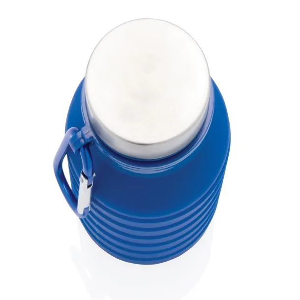  nepropusna sklopiva silikonska boca s čepom, 550 ml - XD Collection Plava