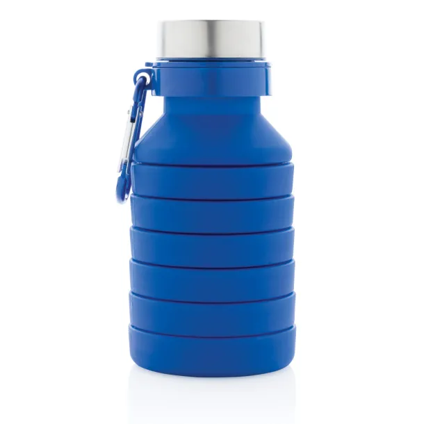  nepropusna sklopiva silikonska boca s čepom, 550 ml - XD Collection Plava