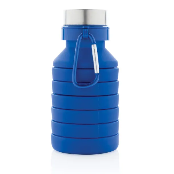  nepropusna sklopiva silikonska boca s čepom, 550 ml - XD Collection Plava