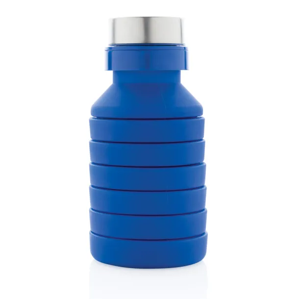  nepropusna sklopiva silikonska boca s čepom, 550 ml - XD Collection Plava