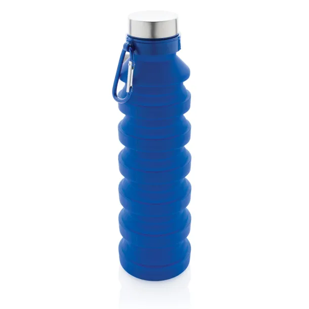  nepropusna sklopiva silikonska boca s čepom, 550 ml - XD Collection Plava