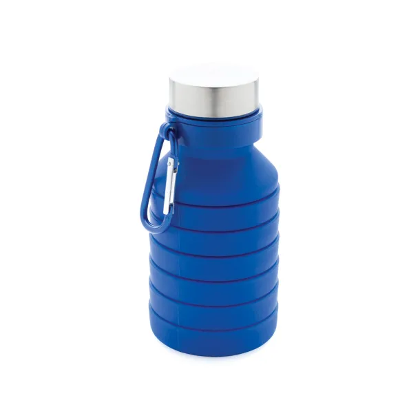 nepropusna sklopiva silikonska boca s čepom, 550 ml - XD Collection Plava